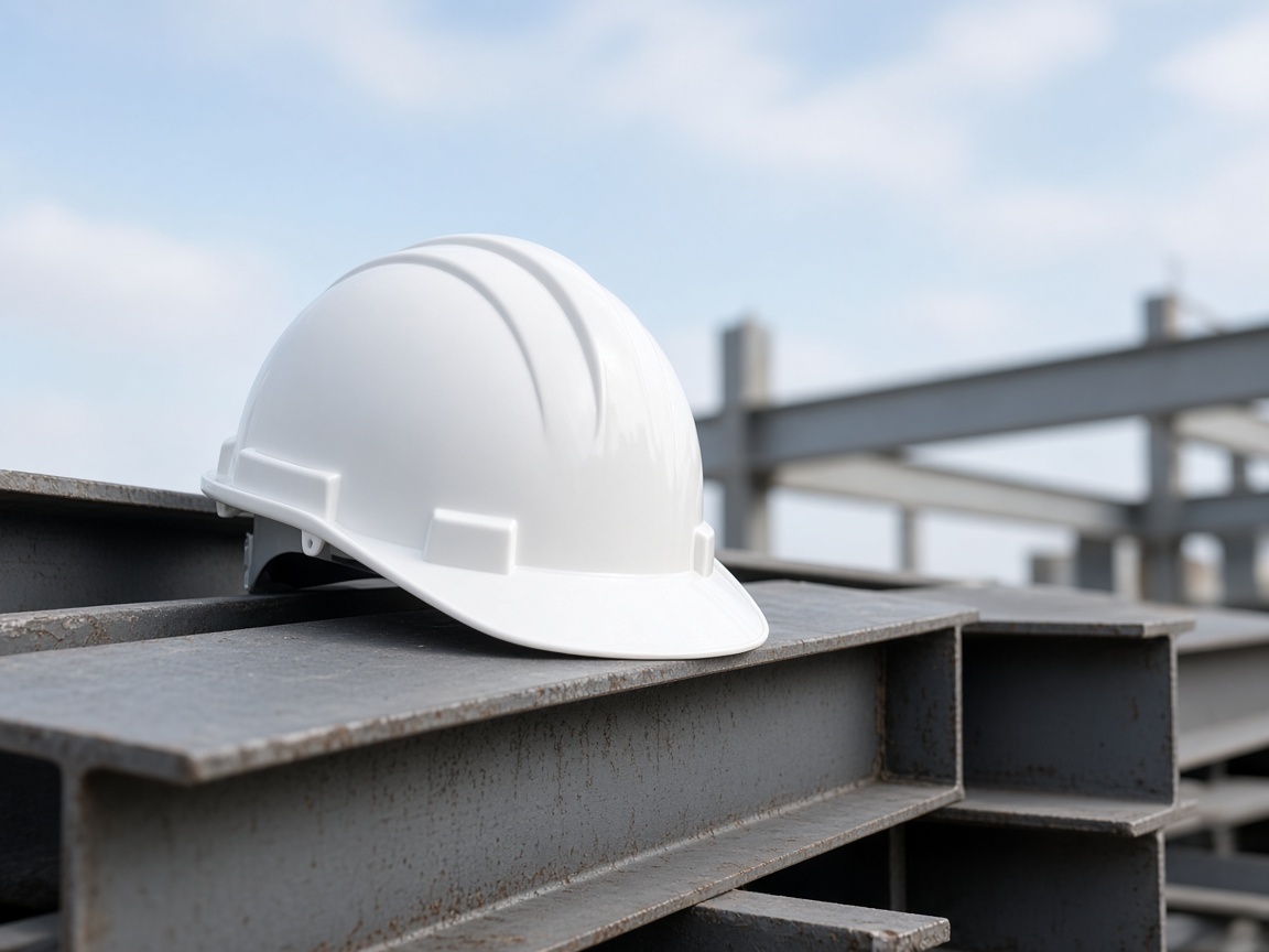 A hard hat on a worksite